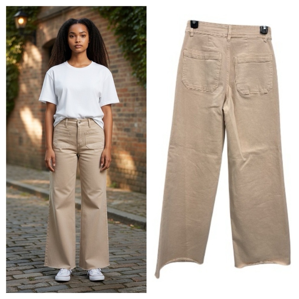 Oat New York Tan Wide Leg Jeans size 25